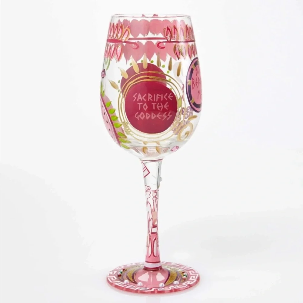 Lolita NIB!! Birthday Goddess Hand-painted Artisan Wine Glass - Picture 2 of 11